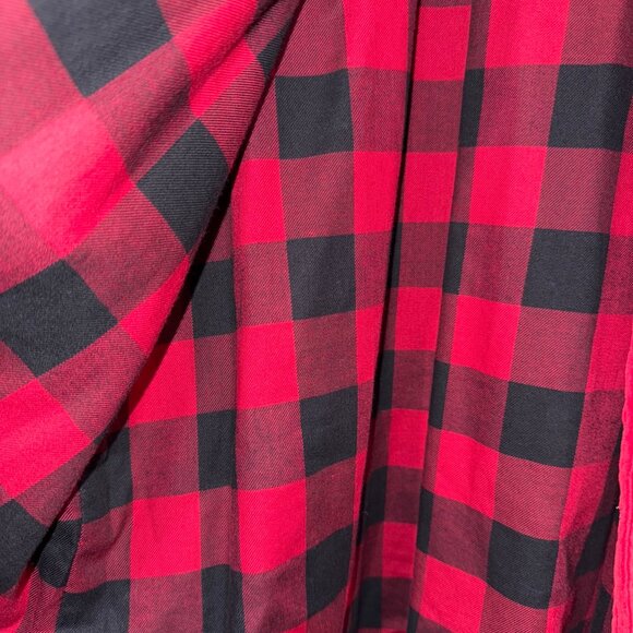 LL Bean Wide Wale Corduroy Button Down Shirt Small L Red Flannel Lined Shacket - Picture 4 of 7